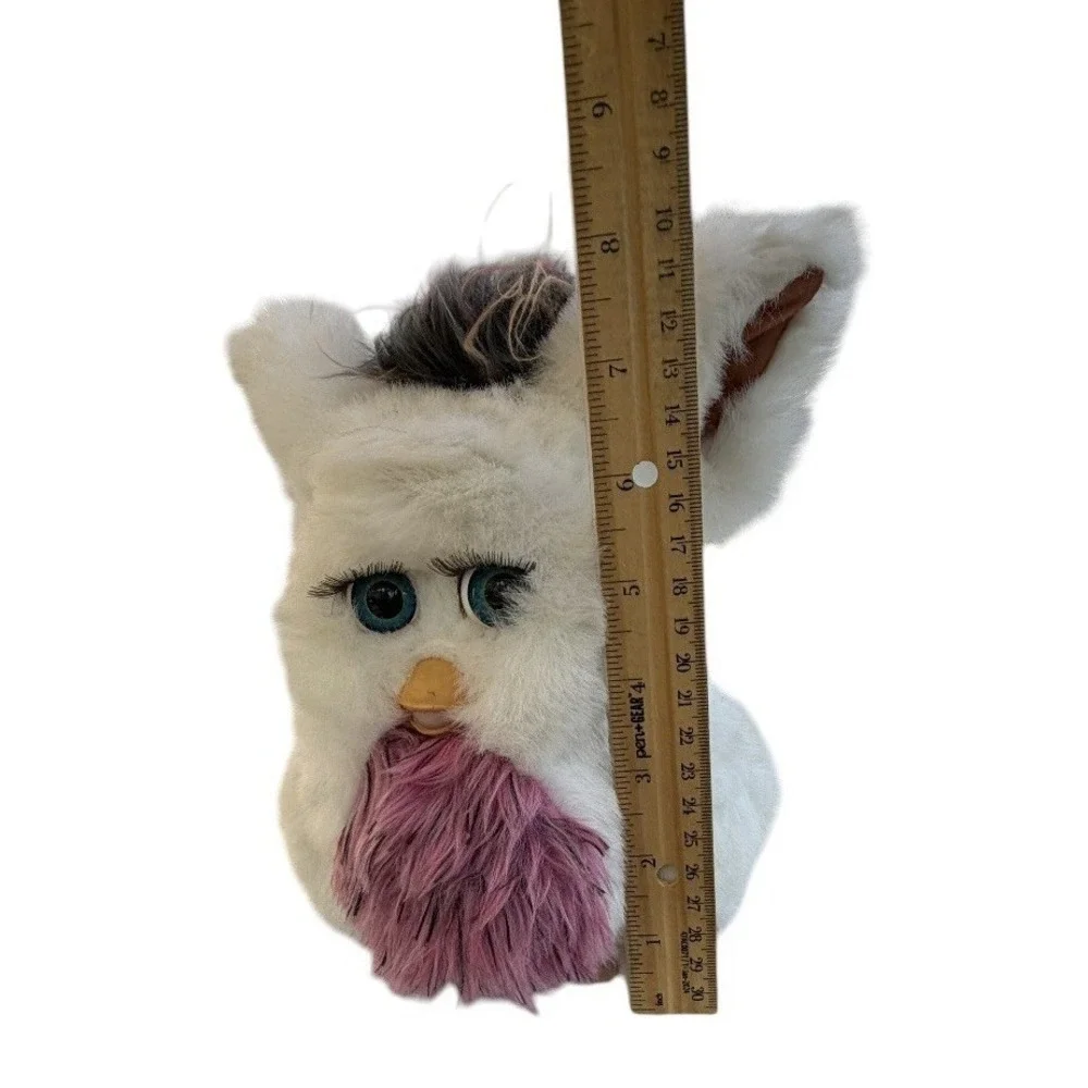 Vintage Furby Passion Fruit White Pink Gray 2005 Tiger Blue Eyes Tested Works